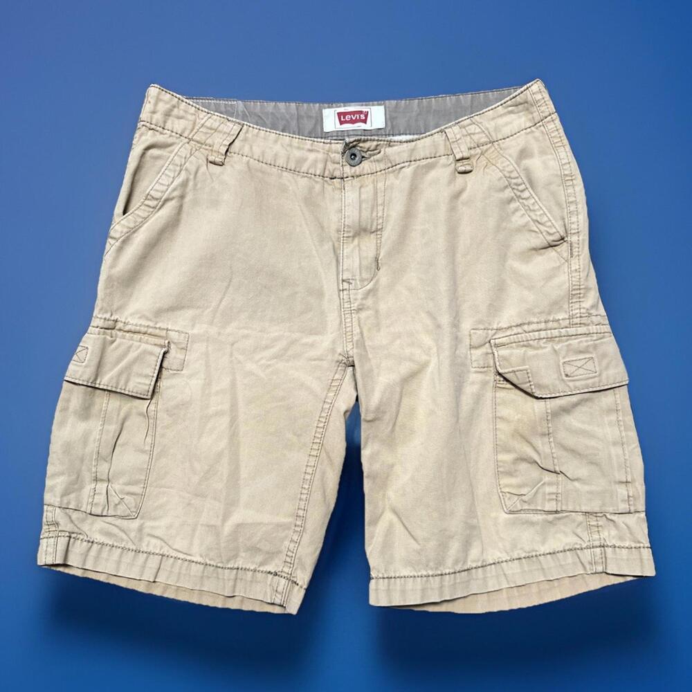 Levis Cargo Shorts Boys 10 Husky Beige Outdoor Casual Utility 32x9